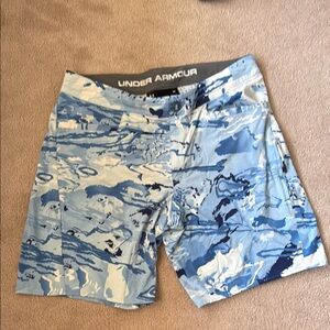 Under Armour Men's Camouflage Blue Board Shorts 34 Waist